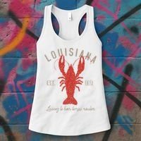 Louisiana Crawfish Laissez Le Bon Temps Rouler Women's Tank Top thumb 3