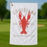 Louisiana Crawfish Laissez Le Bon Temps Rouler Golf Towel thumb 1