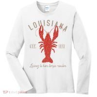 Louisiana Crawfish Laissez Le Bon Temps Rouler Women's Long Sleeve Shirt thumb 0