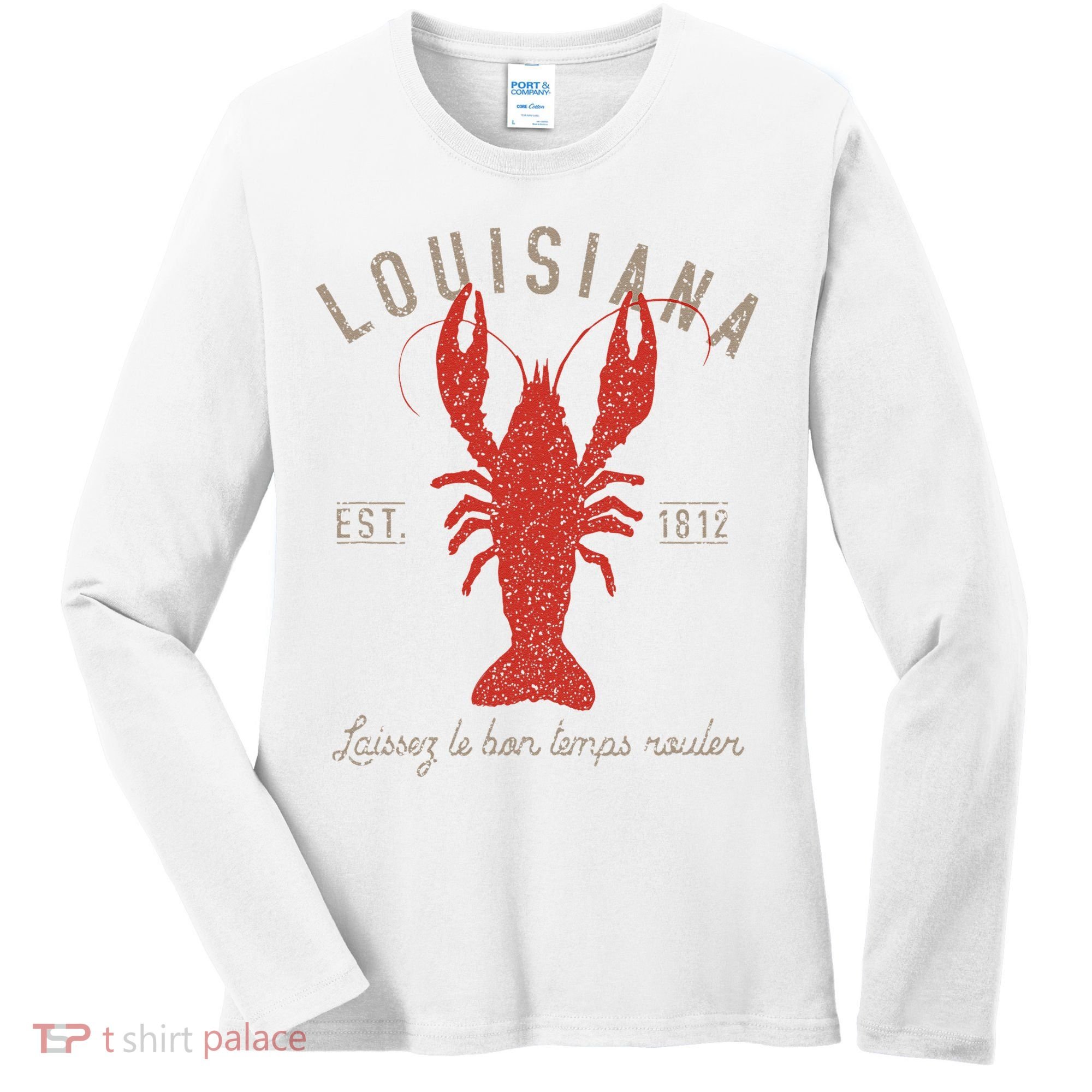 Louisiana Crawfish Laissez Le Bon Temps Rouler Women's Long Sleeve Shirt