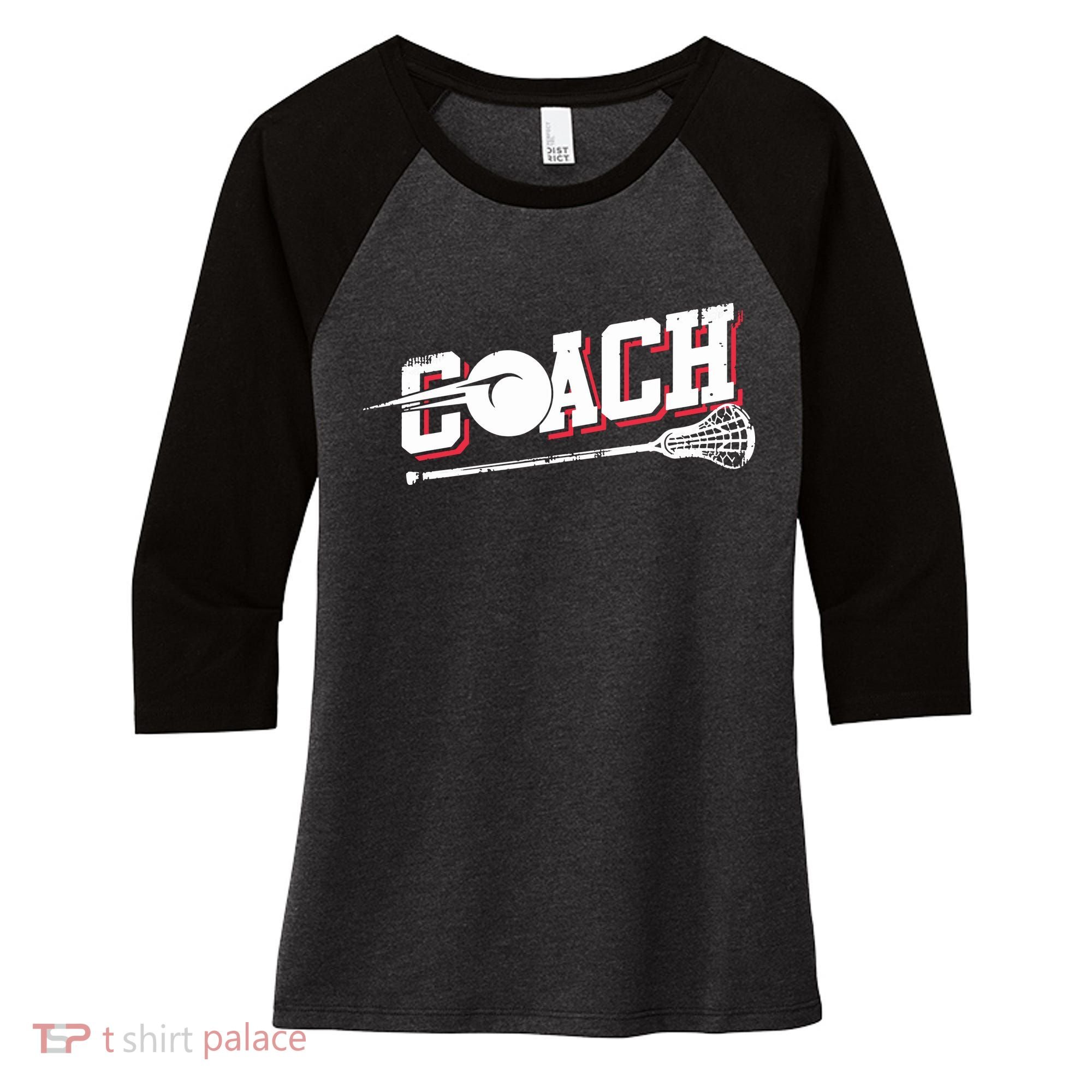 Lacrosse Coach Lacrosse Women's Tri-Blend 3/4-Sleeve Raglan Shirt