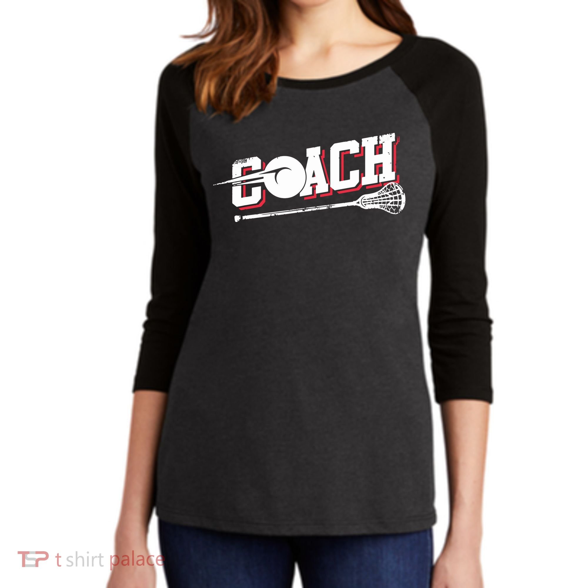 Lacrosse Coach Lacrosse Women's Tri-Blend 3/4-Sleeve Raglan Shirt