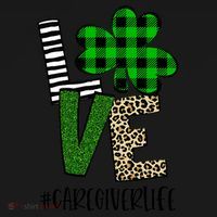 LOVE Caregiver Life St Patrick's Day Buffalo Plaid Shamrock Backpack thumb 2
