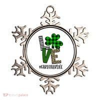 LOVE Caregiver Life St Patrick's Day Buffalo Plaid Shamrock Ornament thumb 0