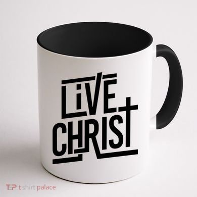Live Christ Coffee Mug back