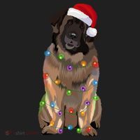 Leonberger Christmas Lights Xmas Dog Lover Santa Hat Great Gift Women's Sweatshirt thumb 2