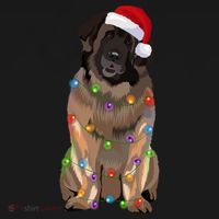 Leonberger Christmas Lights Xmas Dog Lover Santa Hat Great Gift Bucket Hat thumb 4