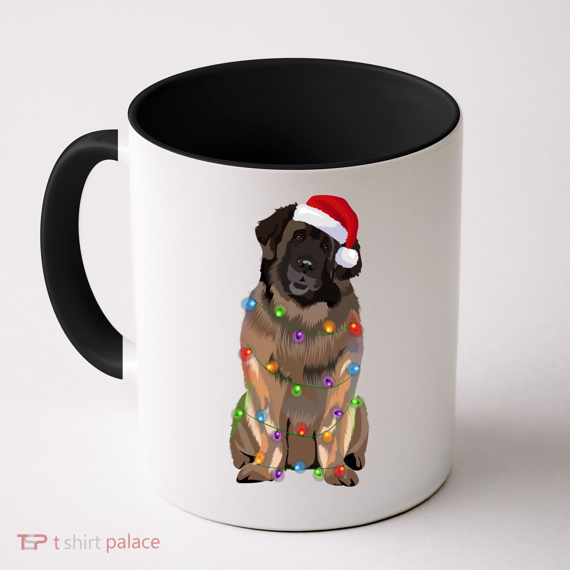 Leonberger Christmas Lights Xmas Dog Lover Santa Hat Great Gift Coffee Mug