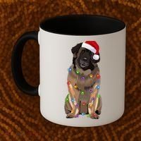 Leonberger Christmas Lights Xmas Dog Lover Santa Hat Great Gift Coffee Mug thumb 2