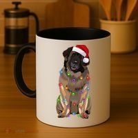 Leonberger Christmas Lights Xmas Dog Lover Santa Hat Great Gift Coffee Mug thumb 4