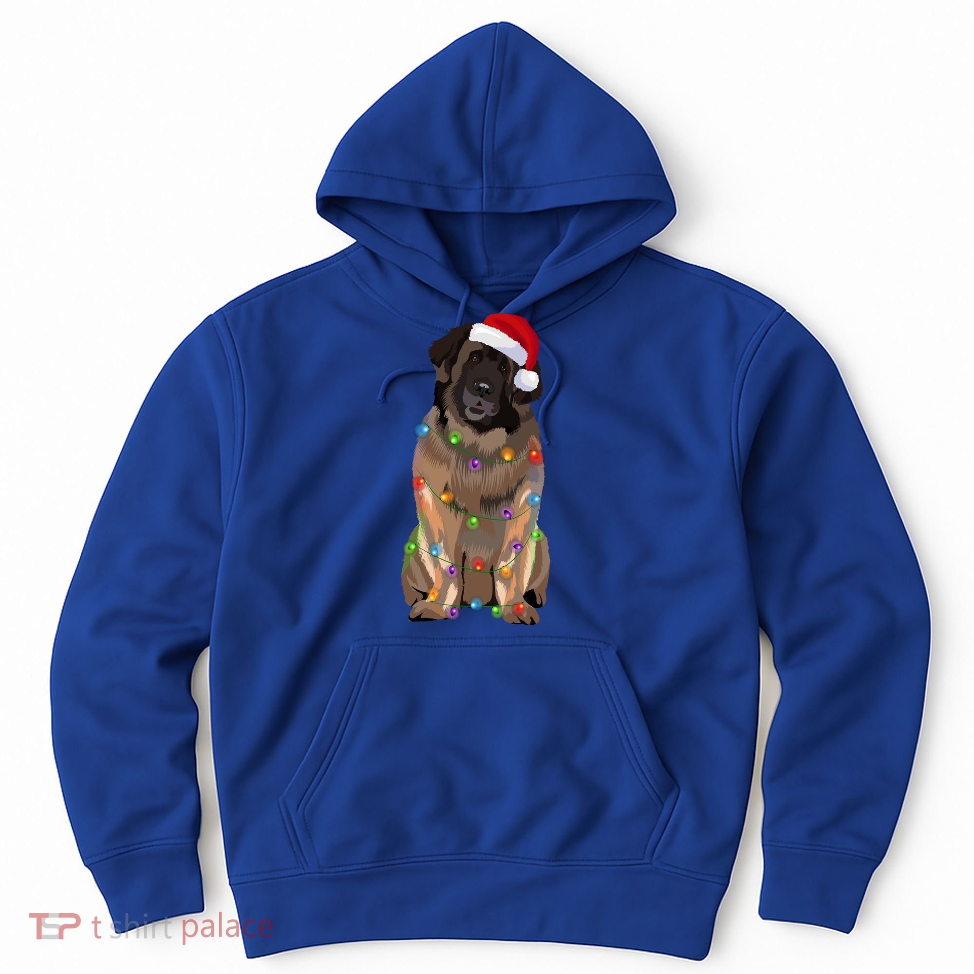 Leonberger Christmas Lights Xmas Dog Lover Santa Hat Great Gift Hoodie