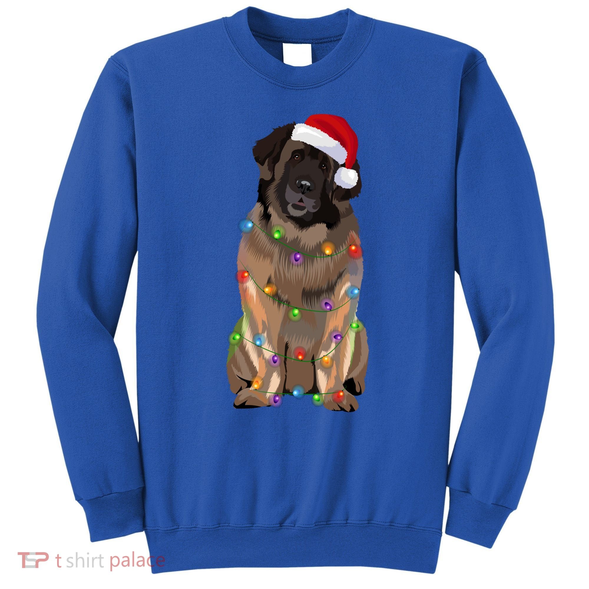 Leonberger Christmas Lights Xmas Dog Lover Santa Hat Great Gift Sweatshirt