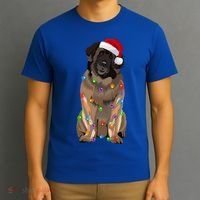 Leonberger Christmas Lights Xmas Dog Lover Santa Hat Great Gift T-Shirt thumb 3