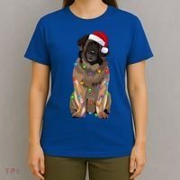 Leonberger Christmas Lights Xmas Dog Lover Santa Hat Great Gift T-Shirt thumb 4