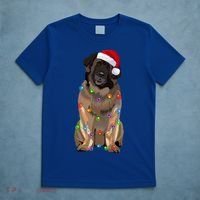 Leonberger Christmas Lights Xmas Dog Lover Santa Hat Great Gift T-Shirt thumb 5