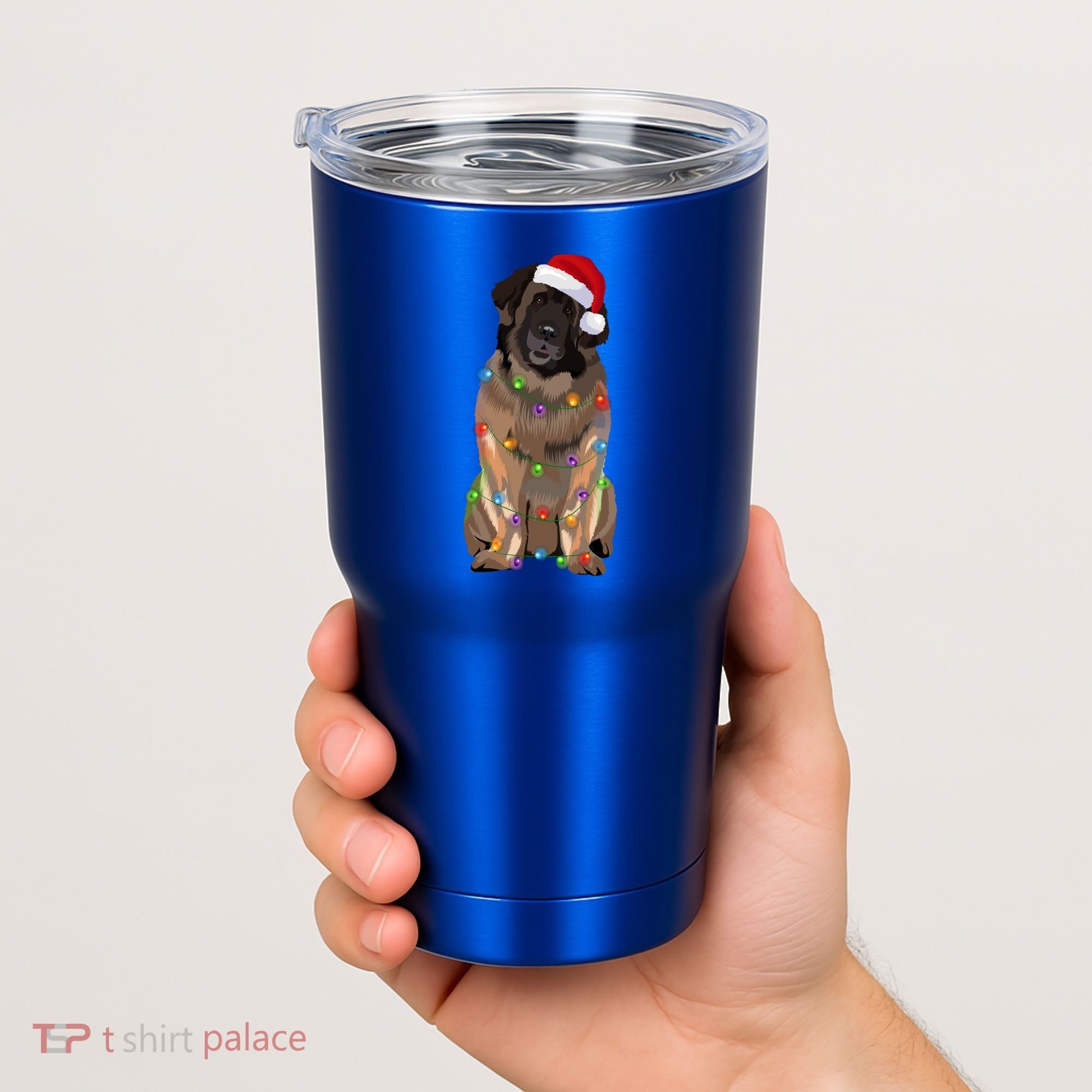 Leonberger Christmas Lights Xmas Dog Lover Santa Hat Great Gift Tumbler