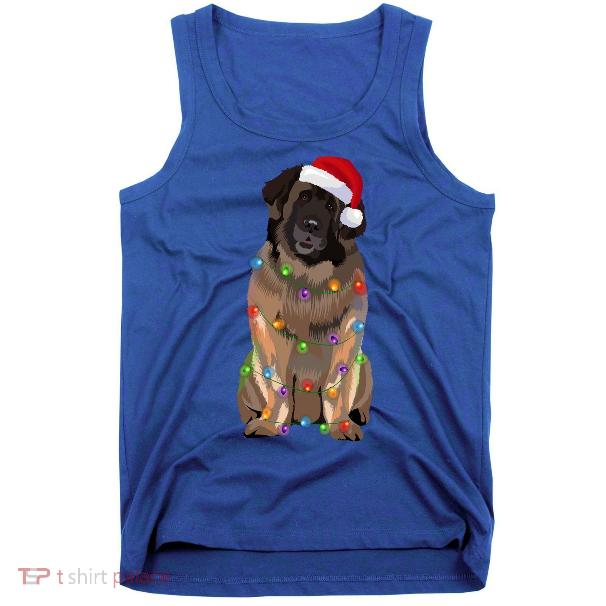 Leonberger Christmas Lights Xmas Dog Lover Santa Hat Great Gift Tank Top
