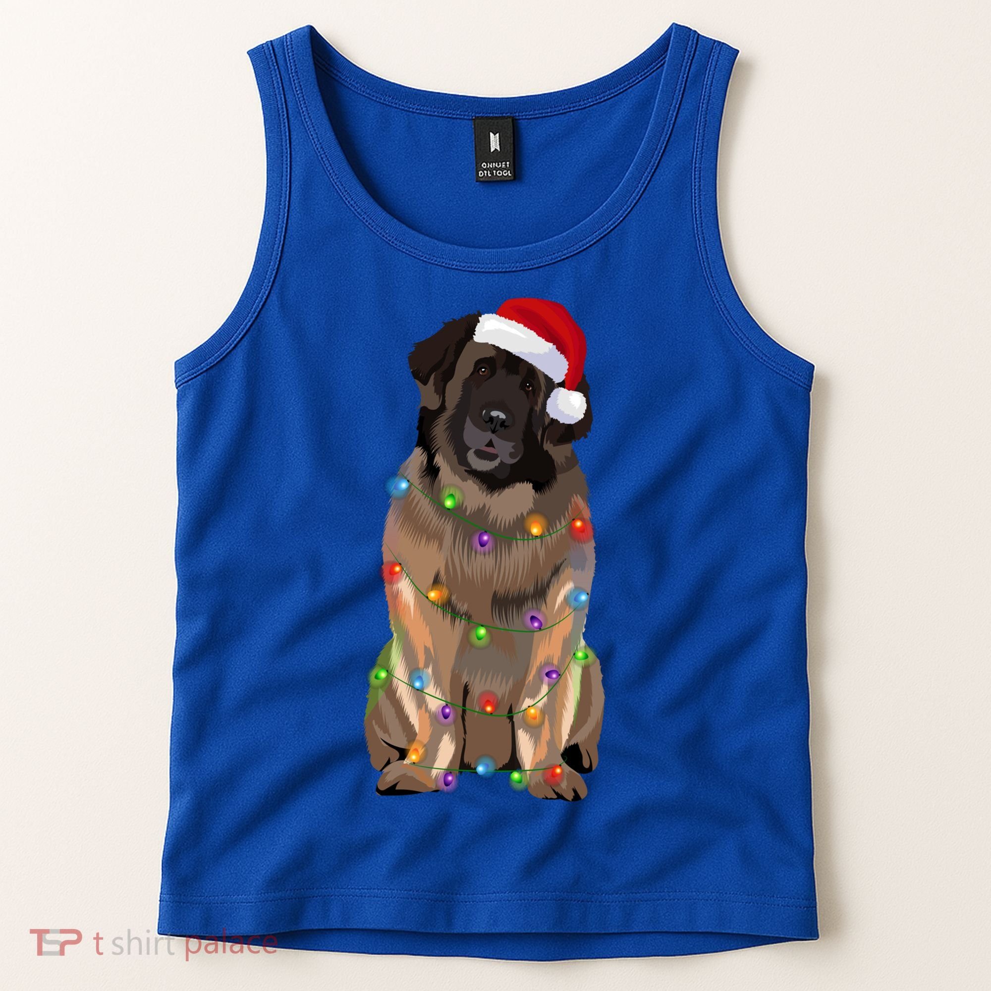 Leonberger Christmas Lights Xmas Dog Lover Santa Hat Great Gift Tank Top