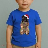 Leonberger Christmas Lights Xmas Dog Lover Santa Hat Great Gift Toddler T-Shirt thumb 2