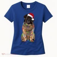 Leonberger Christmas Lights Xmas Dog Lover Santa Hat Great Gift Women's T-Shirt thumb 0