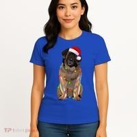 Leonberger Christmas Lights Xmas Dog Lover Santa Hat Great Gift Women's T-Shirt thumb 4