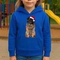 Leonberger Christmas Lights Xmas Dog Lover Santa Hat Great Gift Kids Hoodie thumb 3