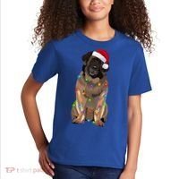 Leonberger Christmas Lights Xmas Dog Lover Santa Hat Great Gift Kids T-Shirt thumb 2