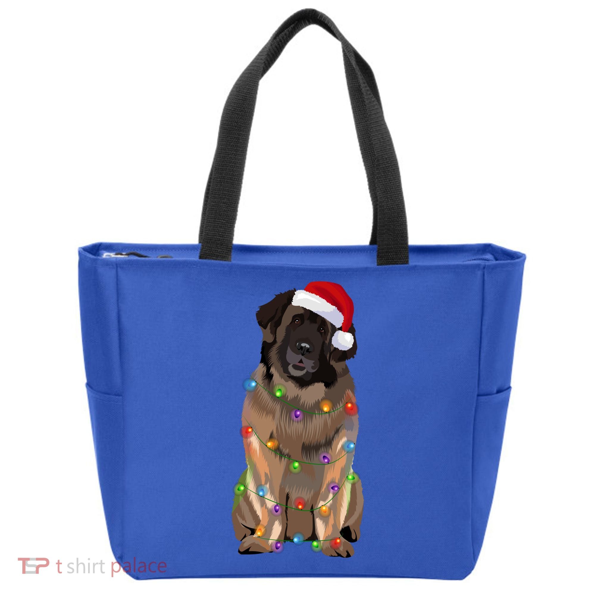 Leonberger Christmas Lights Xmas Dog Lover Santa Hat Great Gift Tote Bag