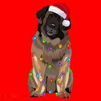 Leonberger Christmas Lights Xmas Dog Lover Santa Hat Great Gift Santa Hat thumb 1