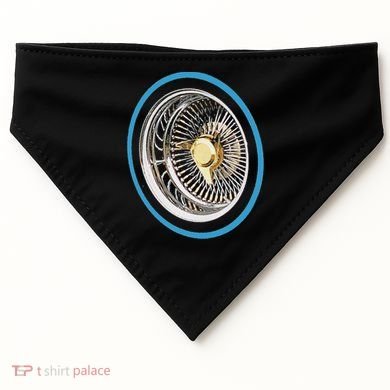 La Chicano Lowrider Spoke Wheel USA-Made Doggie Bandana