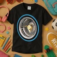 La Chicano Lowrider Spoke Wheel Kids T-Shirt thumb 3