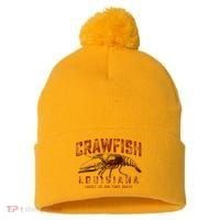 Louisiana Crawfish Laissez Les Bon Temps Rouler Pom Pom 12in Knit Beanie thumb 0