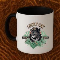 Lucky Cat Meow Money Cat Lovers Gift Coffee Mug thumb 2