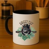 Lucky Cat Meow Money Cat Lovers Gift Coffee Mug thumb 4
