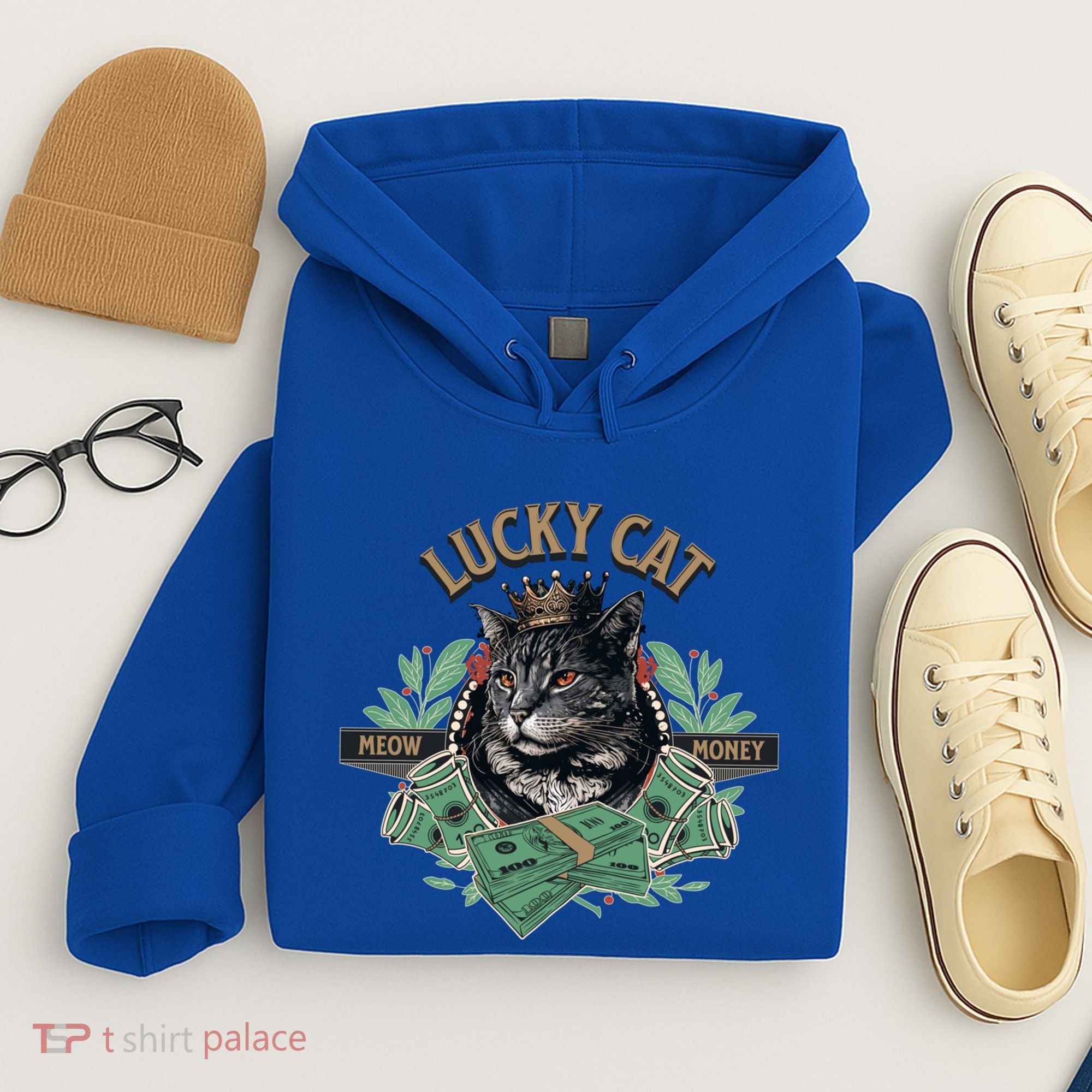 Lucky Cat Meow Money Cat Lovers Gift Hoodie