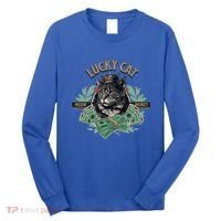 Lucky Cat Meow Money Cat Lovers Gift Long Sleeve Shirt thumb 0