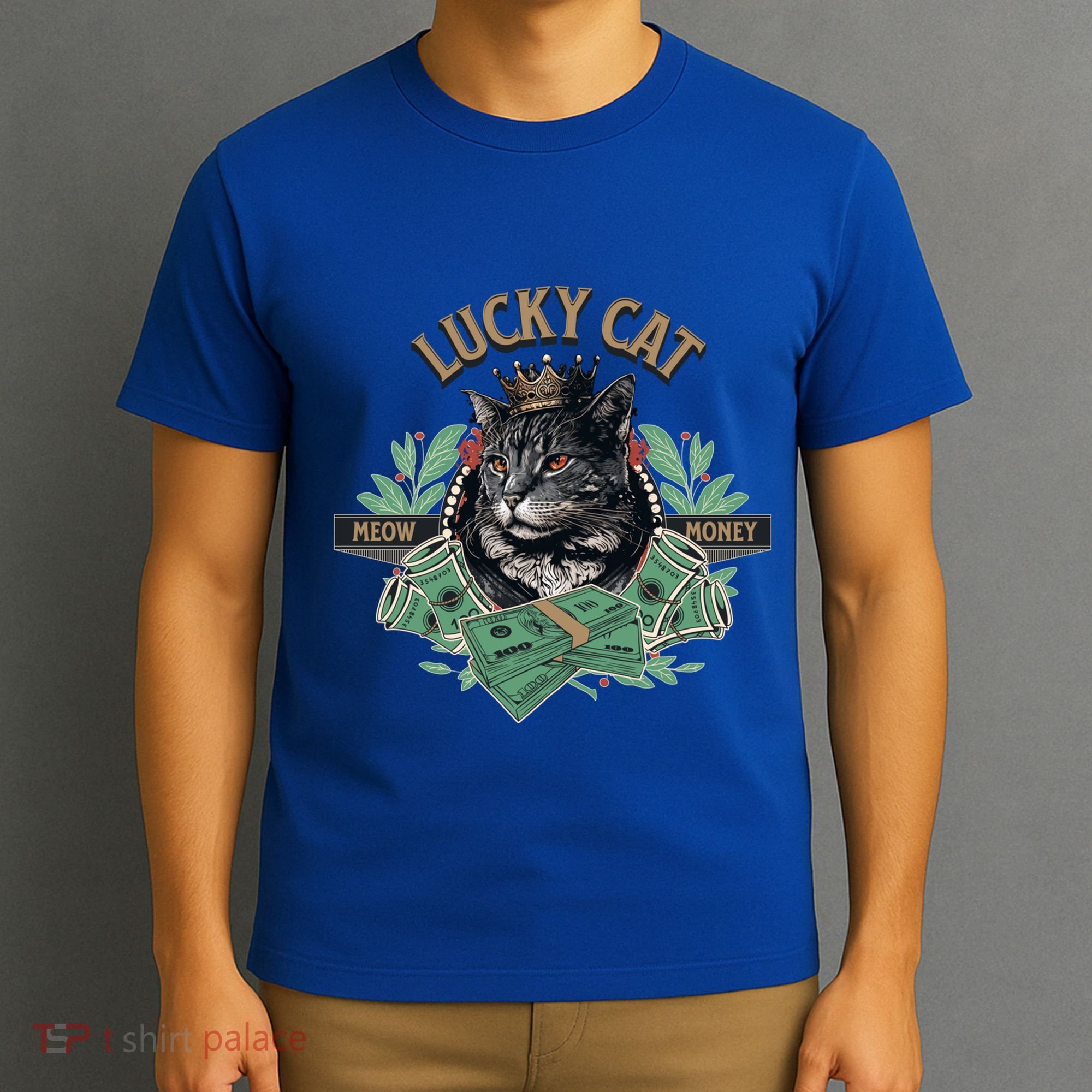 Lucky Cat Meow Money Cat Lovers Gift T-Shirt