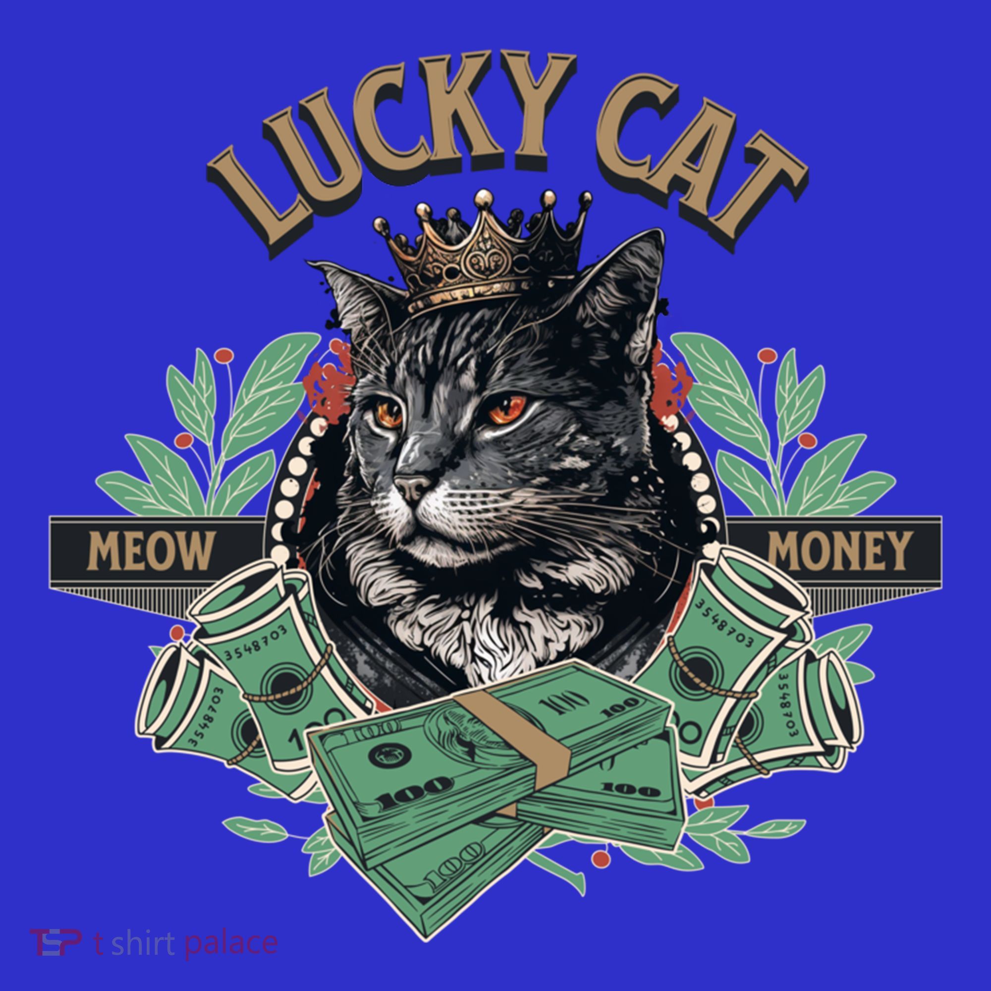 Lucky Cat Meow Money Cat Lovers Gift T-Shirt