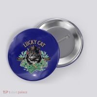 Lucky Cat Meow Money Cat Lovers Gift Button thumb 0