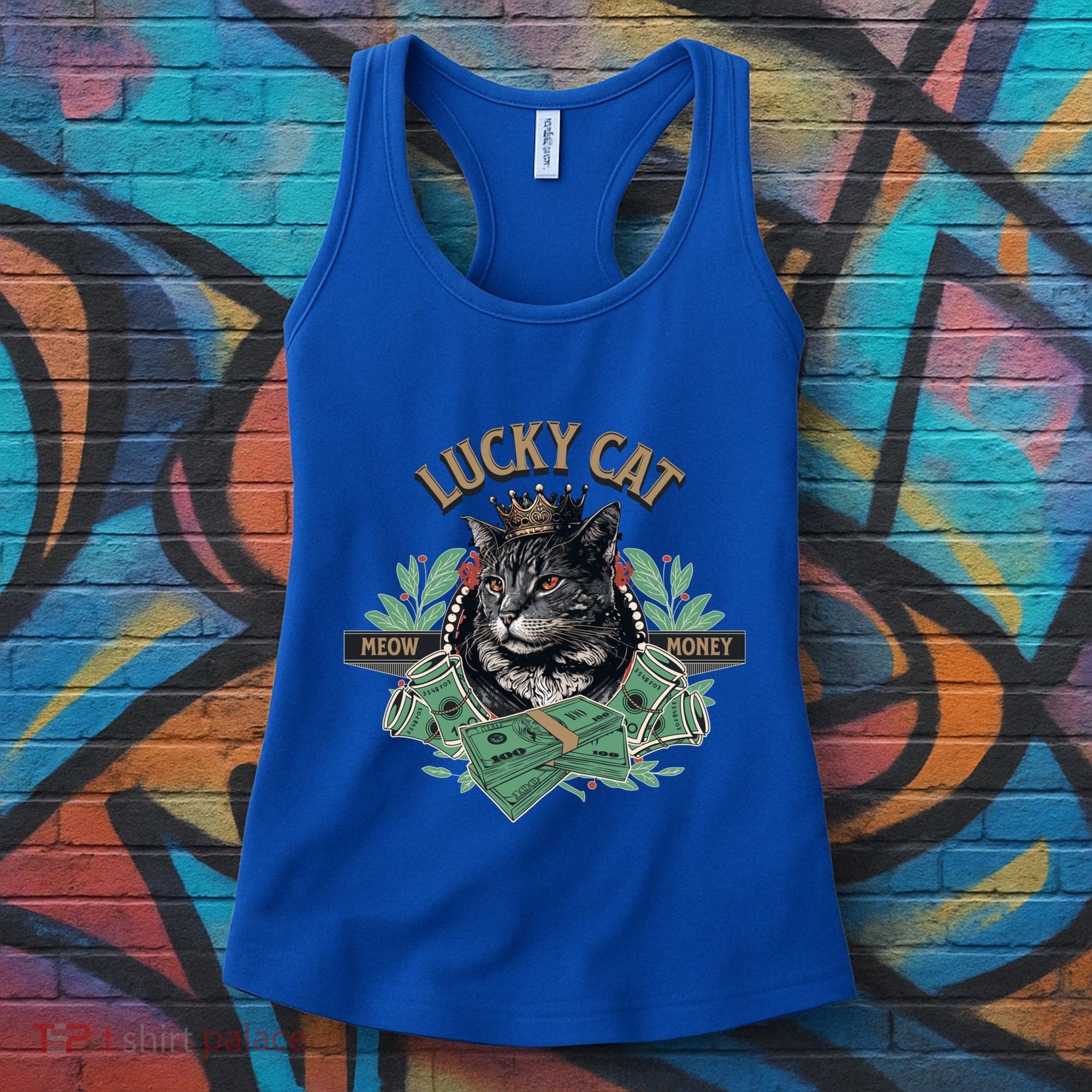 Lucky Cat Meow Money Cat Lovers Gift Women's Tank Top