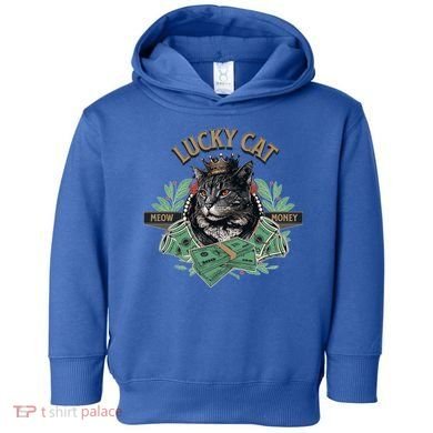 Lucky Cat Meow Money Cat Lovers Gift Toddler Hoodie
