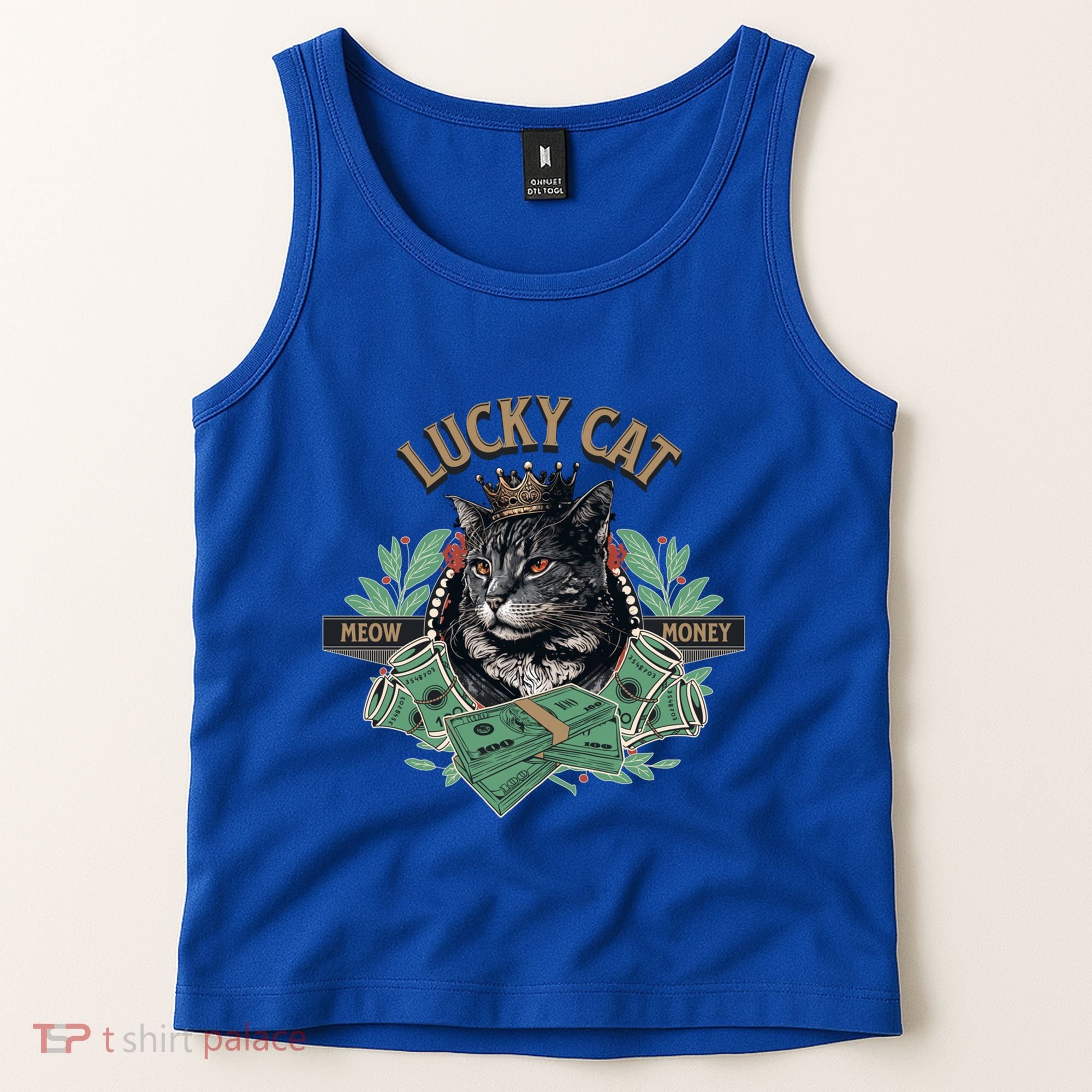 Lucky Cat Meow Money Cat Lovers Gift Tank Top