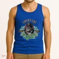 Lucky Cat Meow Money Cat Lovers Gift Tank Top thumb 3