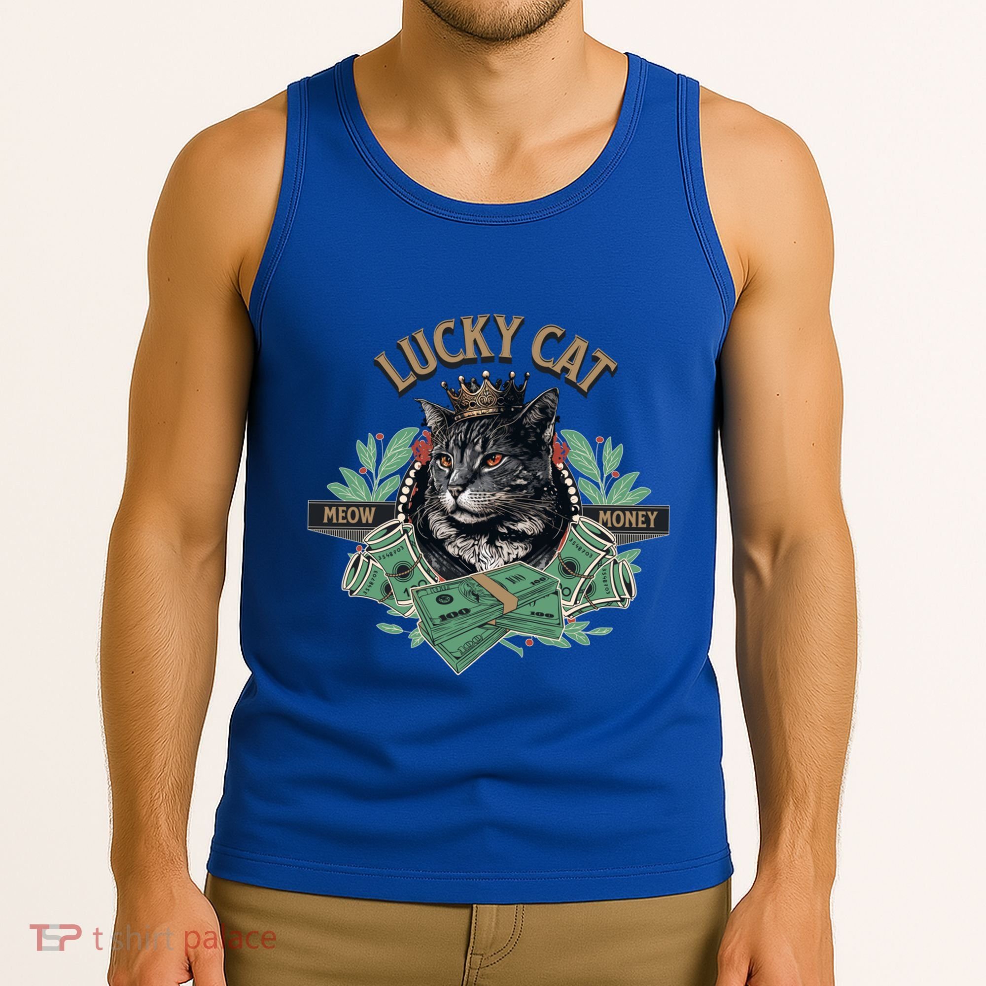 Lucky Cat Meow Money Cat Lovers Gift Tank Top