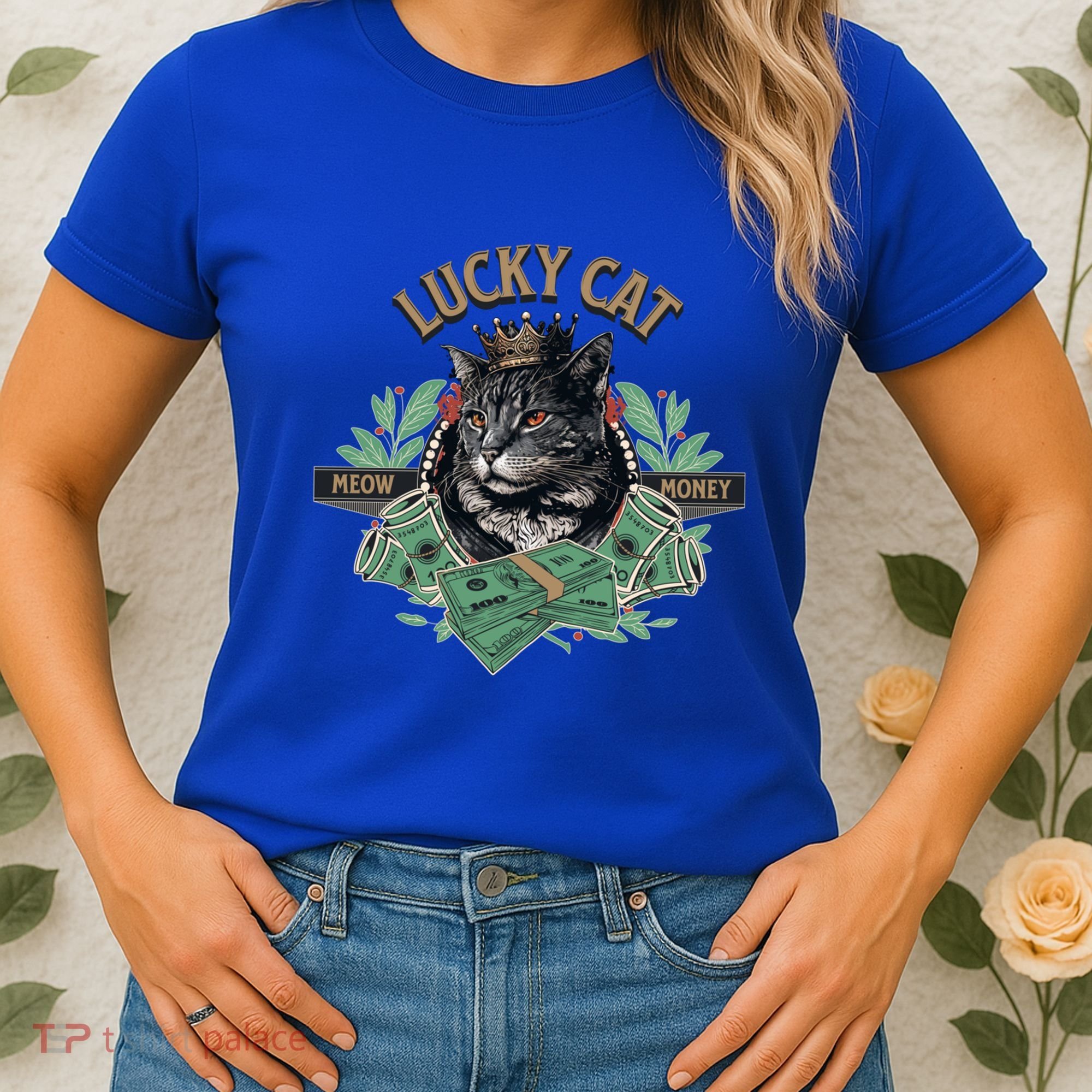 Lucky Cat Meow Money Cat Lovers Gift Women's T-Shirt