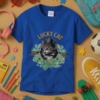 Lucky Cat Meow Money Cat Lovers Gift Kids T-Shirt thumb 3