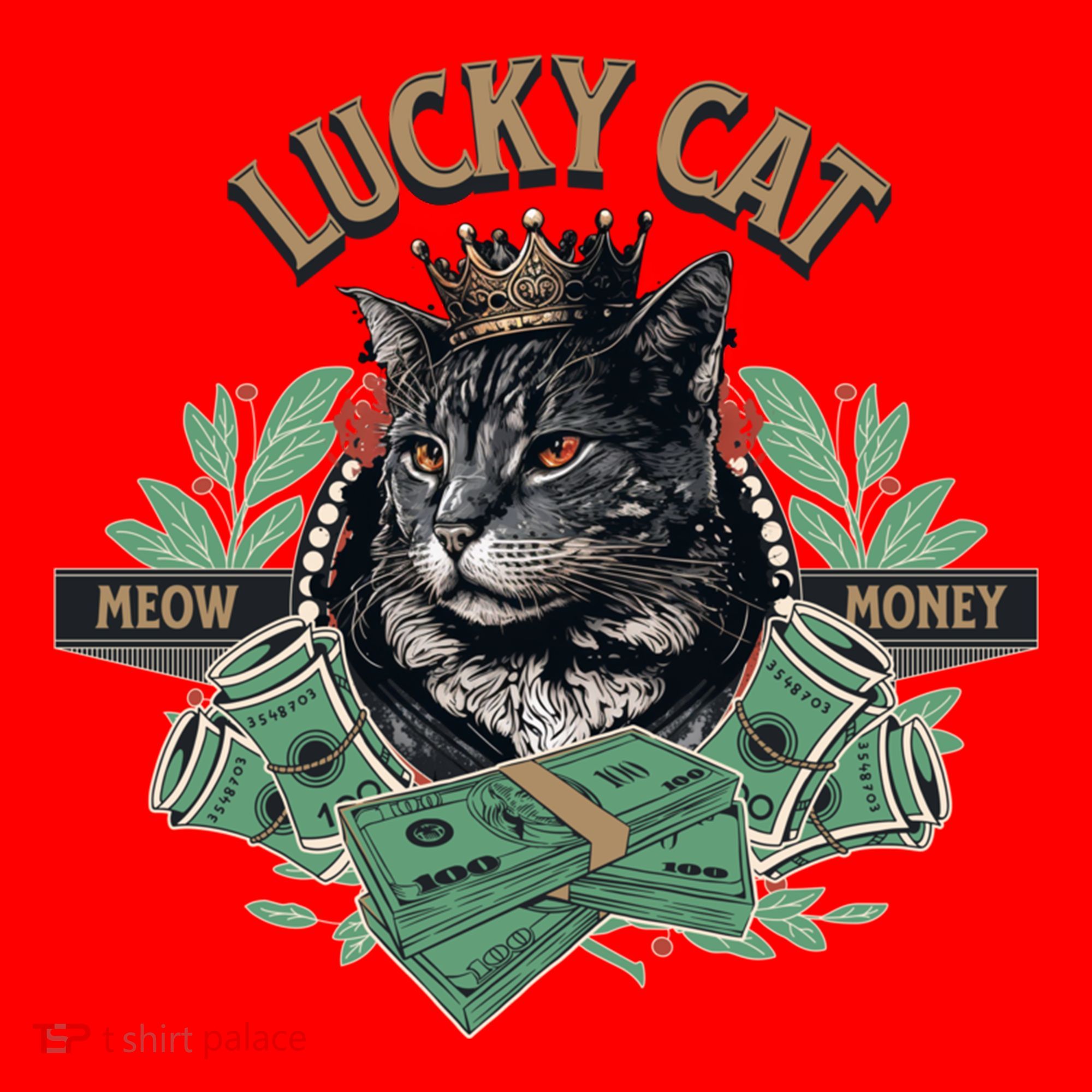 Lucky Cat Meow Money Cat Lovers Gift Santa Hat