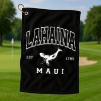Lahaina Collegiate Maui Hawaii Strong Letterman Golf Towel thumb 1