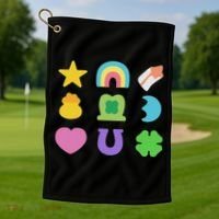 Lucky Cereal Marshmallow Shapes Magically Charms Delicious Golf Towel thumb 1