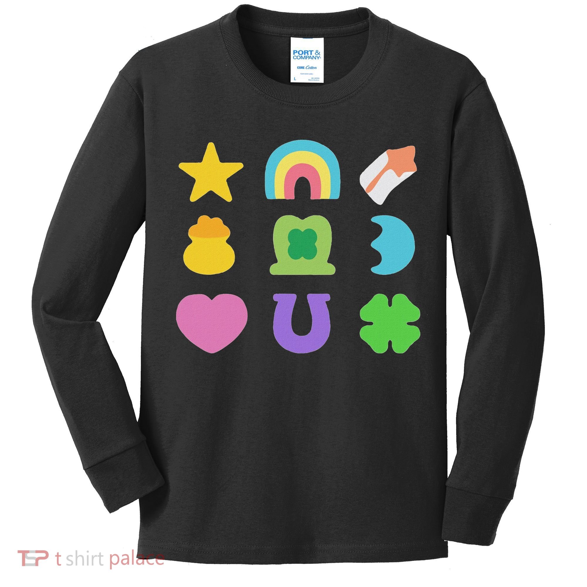 Lucky Cereal Marshmallow Shapes Magically Charms Delicious Kids Long Sleeve Shirt